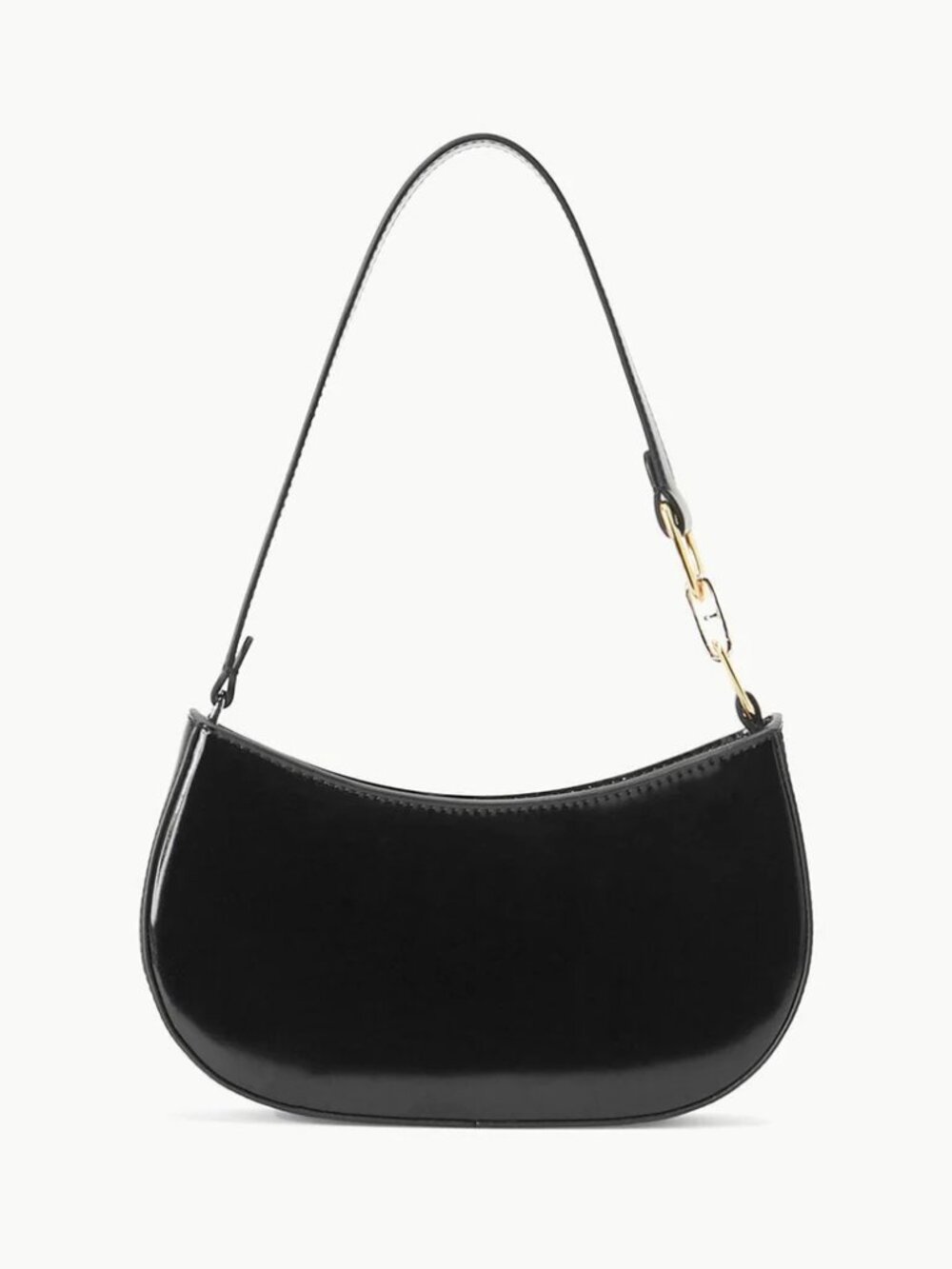 STAUD Brady Shoulder Bag in Black w/ Gold and Silver Hammered Metal Accents, NWT - Picture 2 of 7